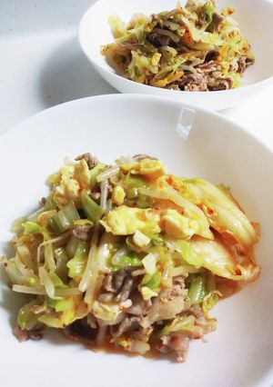 たっぷり野菜の豚卵キムチーズ-レシピのメイン写真