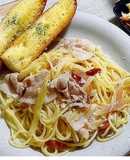 豚バラと梅とみょうがのパスタ