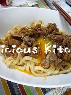 こってり汁無し肉うどん-レシピのメイン写真