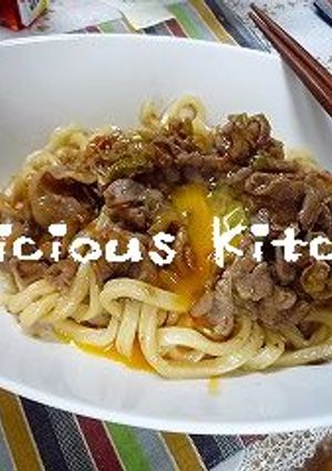 こってり汁無し肉うどん-レシピのメイン写真