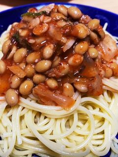 暑い日に!納豆キムチ冷製パスタ-レシピのメイン写真