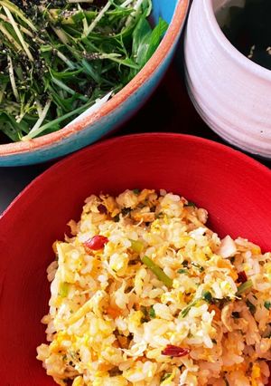 お家にある野菜で甘くてスパイシーな炒飯-レシピのメイン写真