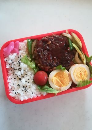ハンバーグ弁当高校生のお弁当5/18-レシピのメイン写真