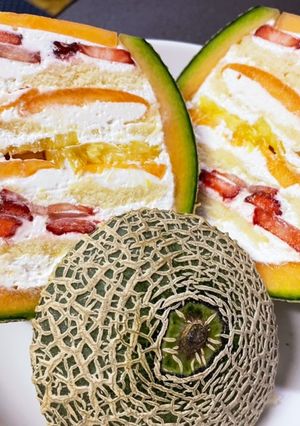 誰でも簡単　まるごとメロンケーキ-レシピのメイン写真