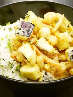 貝柱と夏野菜のしおかき揚げ丼-レシピのメイン写真