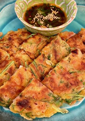 お好み焼き粉で！豚キムチーズチヂミ-レシピのメイン写真