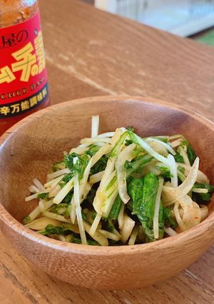 片手で水菜とパセリのキムチ彡-レシピのメイン写真