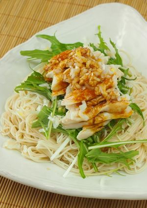 ピリ辛蒸し鶏そうめん-レシピのメイン写真