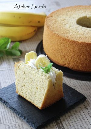 バナナ&ココアバナナシフォンケーキ-レシピのメイン写真