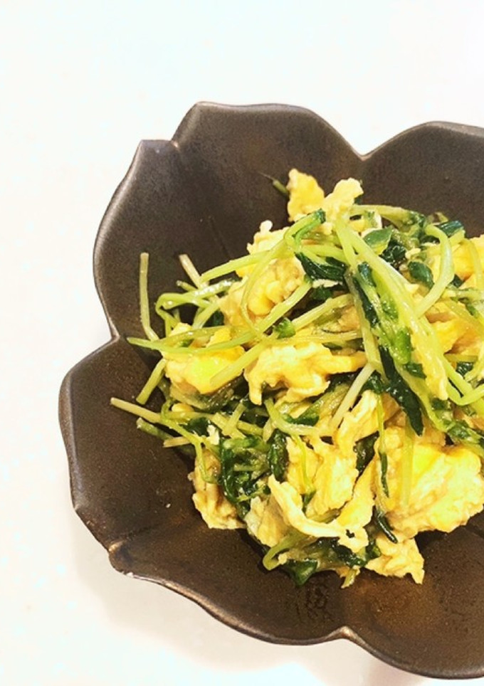 豆苗のふんわり卵炒め-レシピのメイン写真