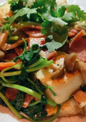簡単5分！豆腐とパクチーのナンプラー炒め-レシピのメイン写真