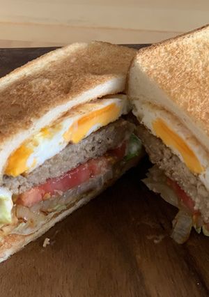 「てりたま」ホットサンド★パテから手作り-レシピのメイン写真