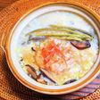 わらびと干し椎茸の卵雑炊