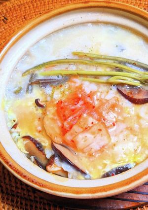 わらびと干し椎茸の卵雑炊-レシピのメイン写真