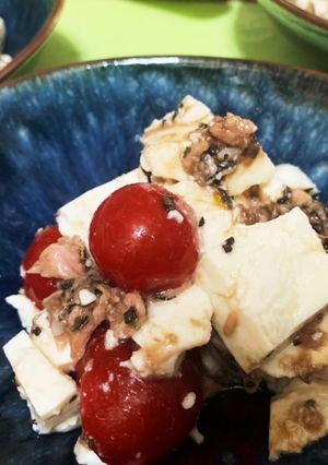 育毛レシピ！塩麹で豆腐のバジルサラダ-レシピのメイン写真