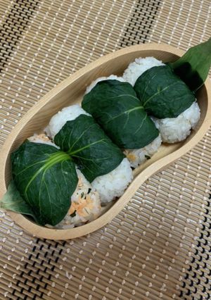 ちぢみ小松菜おにぎり　FARMTOMO-レシピのメイン写真