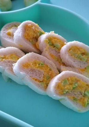 手づかみ食べに!枝豆カボチャロール!-レシピのメイン写真