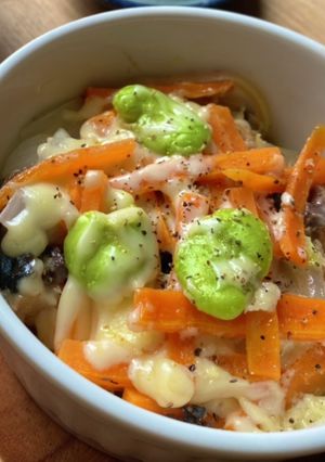 鯖缶と野菜のめんつゆマヨ蒸し-レシピのメイン写真