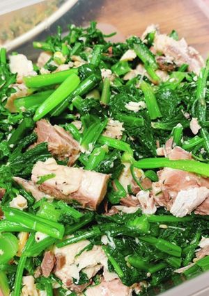 鯖缶と茎菜の和風和え-レシピのメイン写真