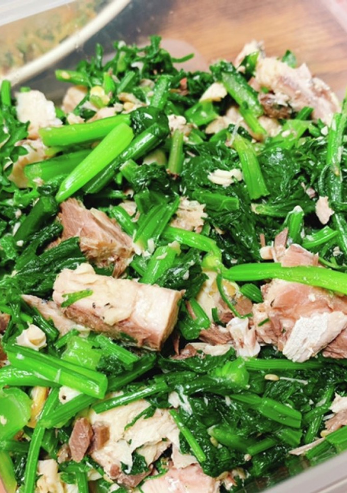 鯖缶と茎菜の和風和え-レシピのメイン写真
