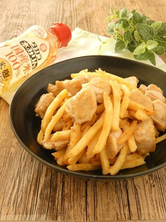 鶏肉とフライドポテトの味噌ダレ焼き-レシピのメイン写真