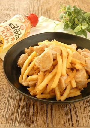 鶏肉とフライドポテトの味噌ダレ焼き-レシピのメイン写真