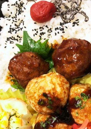 照り焼き肉団子とたこ焼き弁当　0519-レシピのメイン写真