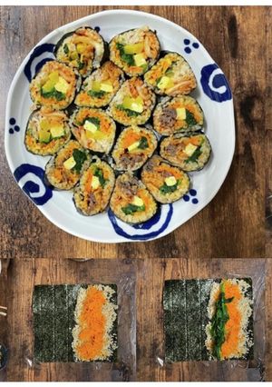 本技キムチの玄米韓国海苔巻・キンパブ-レシピのメイン写真