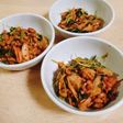 簡単!本技凄旨キムチと納豆と豆苗の和え物