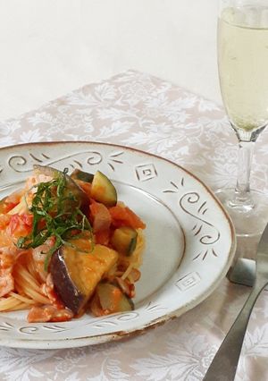 【野菜ソムリエ】賀茂なすと夏野菜のパスタ-レシピのメイン写真
