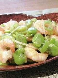 そら豆とエビの塩炒め-レシピのメイン写真