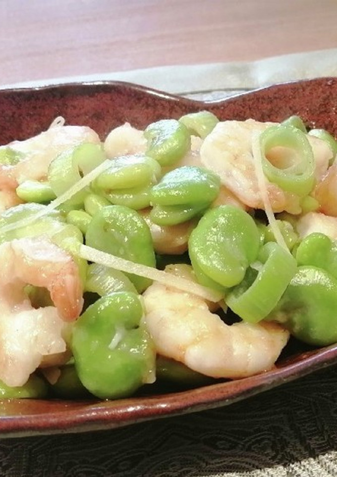 そら豆とエビの塩炒め-レシピのメイン写真