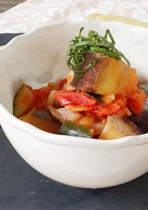 【野菜ソムリエ】賀茂なすのトマト煮-レシピのメイン写真