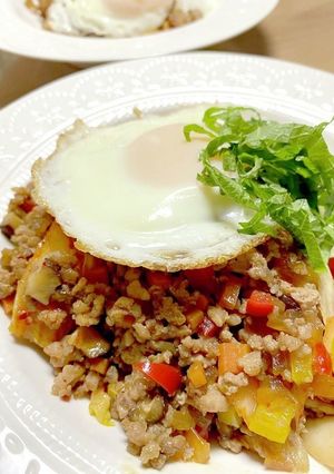 ガパオライス風豚ひき肉キムチライス-レシピのメイン写真