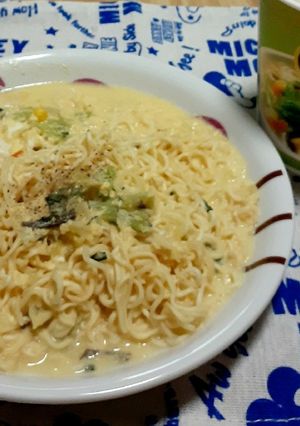 野菜タンメンのアレンジカルボナーラ｡-レシピのメイン写真