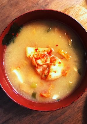 w発酵パワーコクうまキムチ味噌汁-レシピのメイン写真