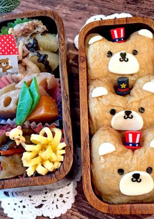 皐月19 くまさん稲荷弁当-レシピのメイン写真
