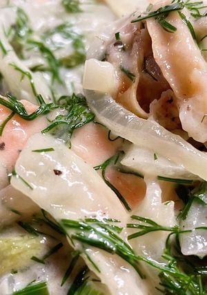 鮭と帆立ソテーのフェンネルクリームがけ-レシピのメイン写真