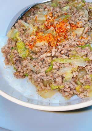 【時短】挽肉と白菜のあんかけ丼!-レシピのメイン写真