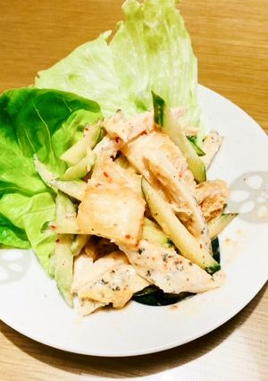 本技キムチとサラダチキンきゅうりのサラダ-レシピのメイン写真