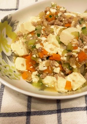 余った野菜で彩り簡単！麻婆豆腐-レシピのメイン写真