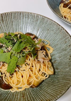 豚バラとなすのバタポンパスタ-レシピのメイン写真