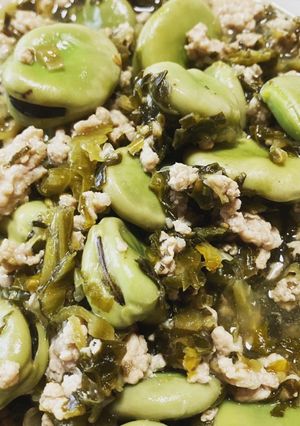 そら豆と高菜の炒め物( 塩分1.6g)-レシピのメイン写真