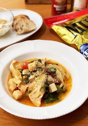 春野菜と低糖質ギョーザのリボリータ風-レシピのメイン写真