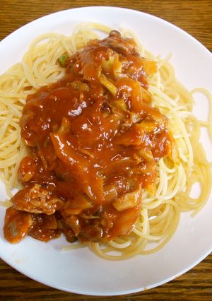 パウチソース利用のスパゲティ-レシピのメイン写真
