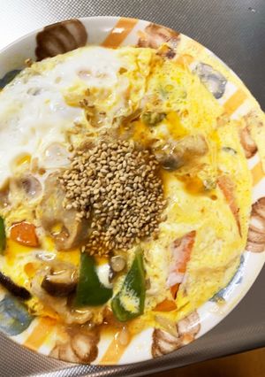 カレールーで簡単カレー炒飯味豚平焼き風-レシピのメイン写真