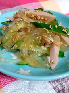 きゅうり・魚肉ソーセージ・葛切の中華和え-レシピのメイン写真