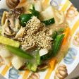 麺つゆ冷やし中華炒味豚こま大根青椒肉絲風