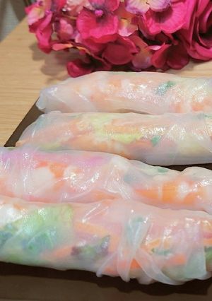 簡単！もっちり生春巻き！エビだらけ！-レシピのメイン写真