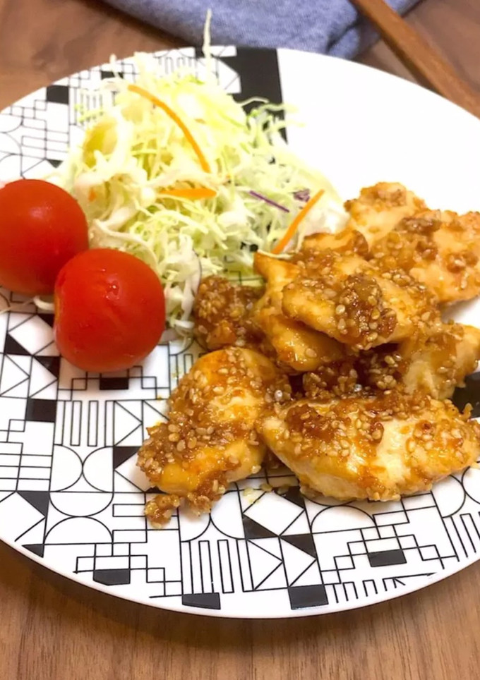 簡単ささみのごまマヨ生姜焼き（胸肉）節約-レシピのメイン写真